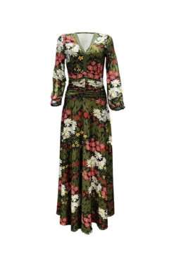 Floral Print Romantic Maxi Dress 8 Floral Print Romantic Maxi Dress -Clothing Outlet Store C22103158 RT 4
