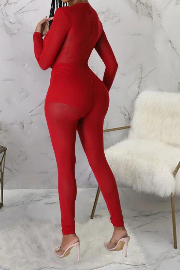 Solid Color Smart See-Through Jumpsuit 16 Solid Color Smart See-Through Jumpsuit - Image 16