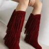 Solid Color Boho Tassel Boots