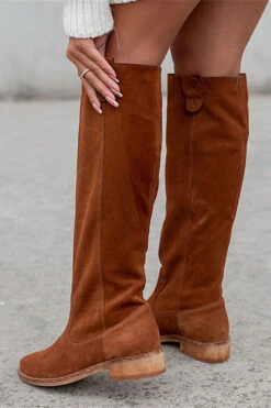 Solid Color Retro Boots -Clothing Outlet Store C22111546 BR 3