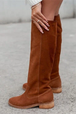 Solid Color Retro Boots -Clothing Outlet Store C22111546 BR 5