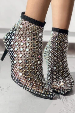 Rhinestone Striking Cutout Heels