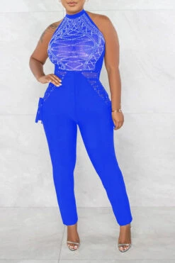 Rhinestone On-trend Strappy Jumpsuit -Clothing Outlet Store C22121321 BL 1