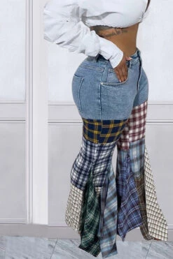 Houndstooth Cool Ruffle Pants -Clothing Outlet Store C22121356 LB 4