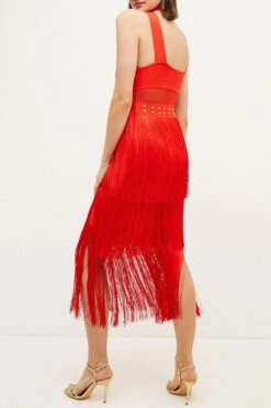 Solid Color Boho Tassel Midi Dress 5 Solid Color Boho Tassel Midi Dress -Clothing Outlet Store C22122125 RE 2