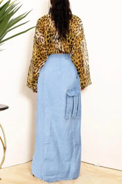 Solid Color Modern High Split Skirt 10 Solid Color Modern High Split Skirt -Clothing Outlet Store C22122765 LB 2