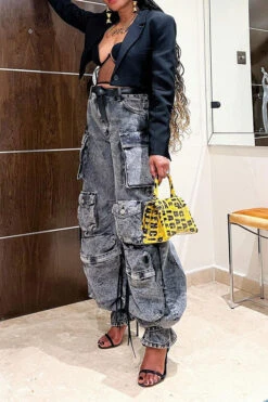 Solid Color Punk Multi Pocket Wide Leg Jeans -Clothing Outlet Store C23020842 AS 11 e40c057b 8783 4fc4 befd 69f9ecb1f91e