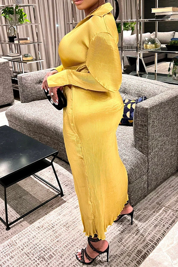 Solid Color Stylish Lace-Up Irregular Split Midi Dress 2 Solid Color Stylish Lace-Up Irregular Split Midi Dress - Image 2