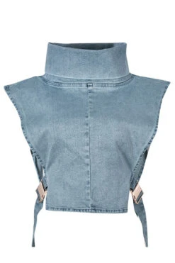 Solid Color Hot Buckled Denim Camisole -Clothing Outlet Store C23022027 BL 7