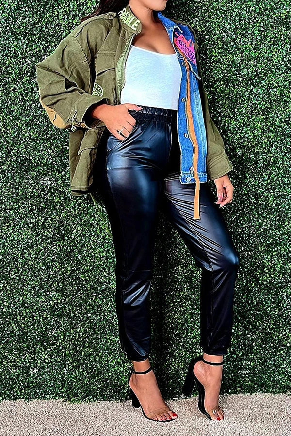 Denim Patchwork Urban Irregular Coat 2 Denim Patchwork Urban Irregular Coat - Image 2