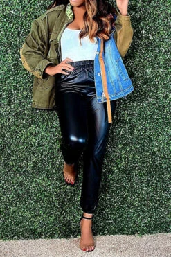 Denim Patchwork Urban Irregular Coat 6 Denim Patchwork Urban Irregular Coat -Clothing Outlet Store C23022085 RT 3