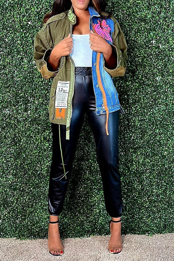 Denim Patchwork Urban Irregular Coat 4 Denim Patchwork Urban Irregular Coat - Image 4