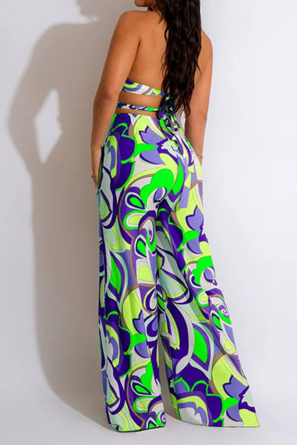 Tribal Floral Print Colorful Cutout Waist Jumpsuit 4 Tribal Floral Print Colorful Cutout Waist Jumpsuit - Image 4