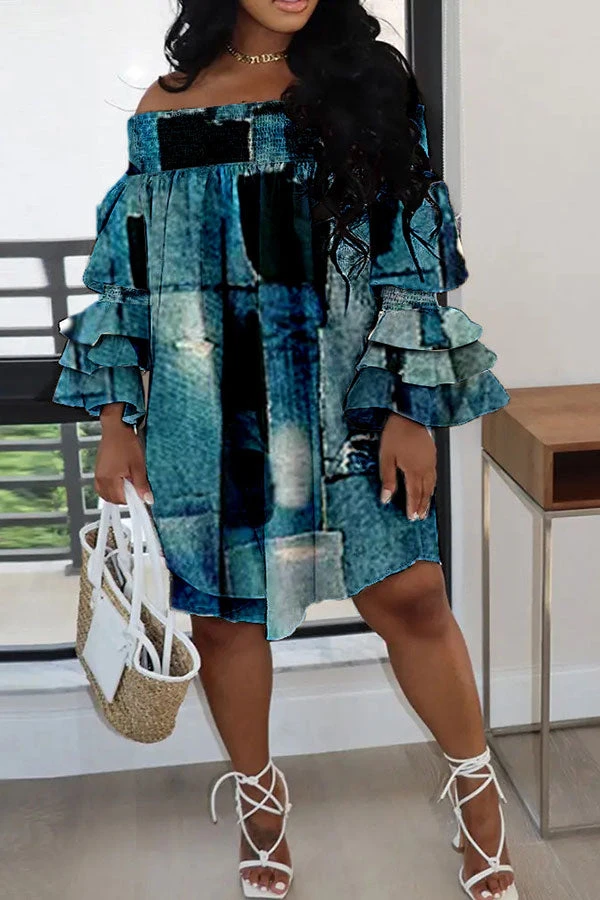 Graffiti Print Cute Strap Shirred Detail Flowy Mini Dress 1 Graffiti Print Cute Strap Shirred Detail Flowy Mini Dress