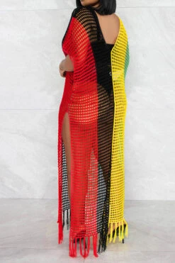 Color Block Crochet Beachy Side Split Tassel Hem Beachwear -Clothing Outlet Store C23030746 RT 3 d4c6f71c 2fcd 4a5b a171 aa243be7f4ae