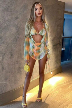 Tie Dye Kitsch Draped Three Pieces 24 Tie Dye Kitsch Draped Three Pieces -Clothing Outlet Store C23031029 YE 1