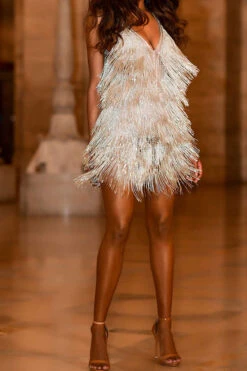 Patchwork Romantic Rhinestone Tassel Mini Dress 12 Patchwork Romantic Rhinestone Tassel Mini Dress -Clothing Outlet Store C23031611 RT 6