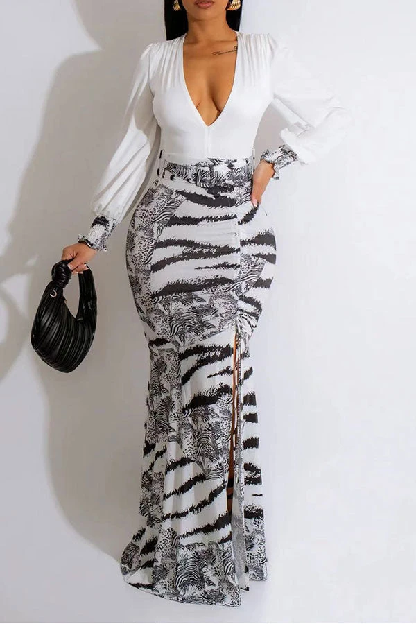 Tie Dye Patchwork Elegant High Split Maxi Dress 3 Tie Dye Patchwork Elegant High Split Maxi Dress - Image 3