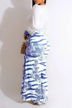 Tie Dye Patchwork Elegant High Split Maxi Dress 11 Tie Dye Patchwork Elegant High Split Maxi Dress -Clothing Outlet Store C23031671 BL 2