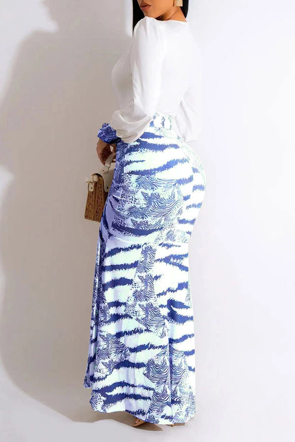 Tie Dye Patchwork Elegant High Split Maxi Dress 6 Tie Dye Patchwork Elegant High Split Maxi Dress - Image 6