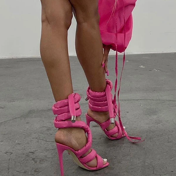 Solid Color Unique Cross Strap Strappy Sandals 16 Solid Color Unique Cross Strap Strappy Sandals - Image 16