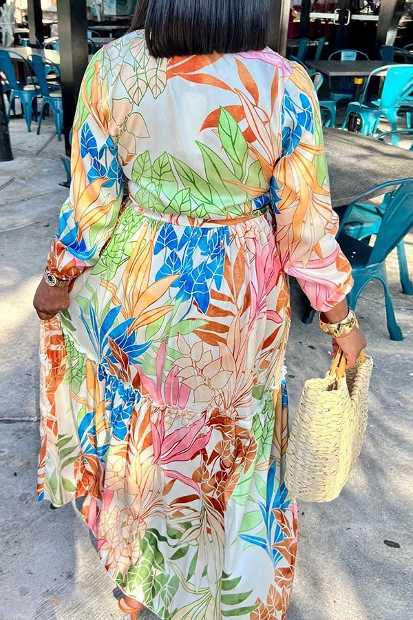 Natural Print Bohemia Lace-Up Maxi Dress 2 Natural Print Bohemia Lace-Up Maxi Dress - Image 2