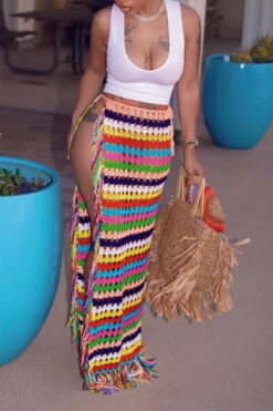 Braided Colorful See-Through Beachwear