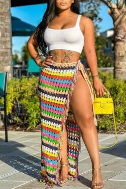 Braided Colorful See-Through Beachwear 13 Braided Colorful See-Through Beachwear -Clothing Outlet Store C23032995 RT 7