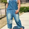 Blue Suspenders Hippy Pocket Denim Jumpsuit
