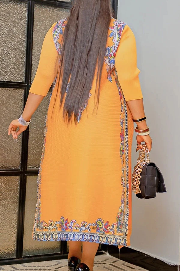 Tribal Print Patchwork Retro Midi Dress 2 Tribal Print Patchwork Retro Midi Dress - Image 2