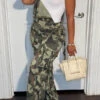 Camouflage Modern Multi Pocket Suspenders Jumpsuit