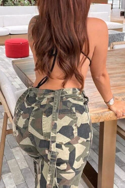 Camouflage Modern Multi Pocket Suspenders Jumpsuit -Clothing Outlet Store C23041980 CF 5