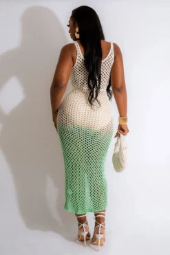 Gradient Modern Crochet Hollow-Out High Split Beachwear -Clothing Outlet Store C23041983 GR 2