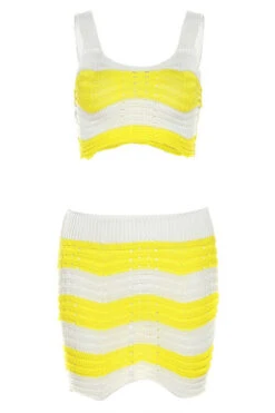 Hit Color Hot Knitted Dress Suit -Clothing Outlet Store C23042458 YE 2