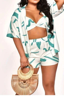 Graffiti Print Relaxed Pant Suit Three Pieces -Clothing Outlet Store C23042463 GR 1