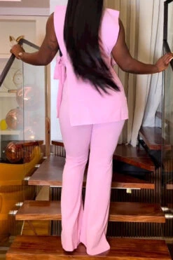 Solid Color Unusual Strappy Pant Suit -Clothing Outlet Store C23042464 PI 3