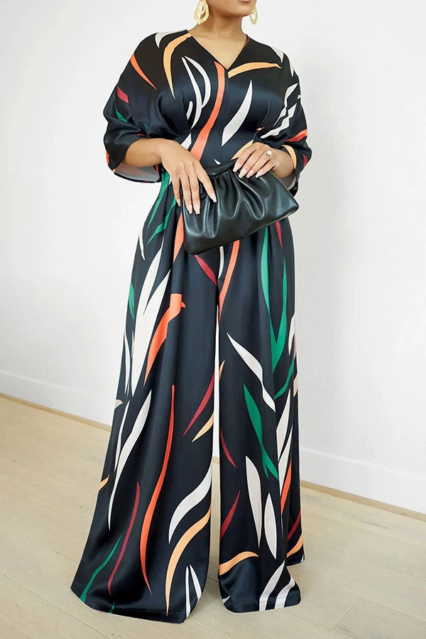 Colorful Striped V Neck Wide Leg Jumpsuit 6 Colorful Striped V Neck Wide Leg Jumpsuit - Image 6