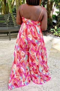 Floral Print Laid Back Wide Leg Pleated Jumpsuit -Clothing Outlet Store C23050430 RT 5