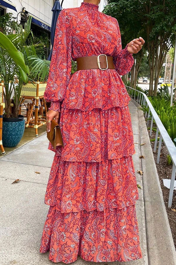 Paisley Print Pretty Tiered Ruffle Maxi Dress 2 Paisley Print Pretty Tiered Ruffle Maxi Dress - Image 2