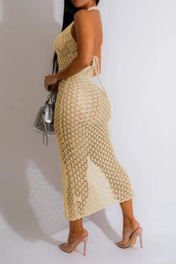 Hollow-Out Beachy High Split Backless Beachwear -Clothing Outlet Store C23050499 AP 2