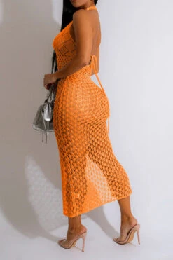 Hollow-Out Beachy High Split Backless Beachwear -Clothing Outlet Store C23050499 OR 2