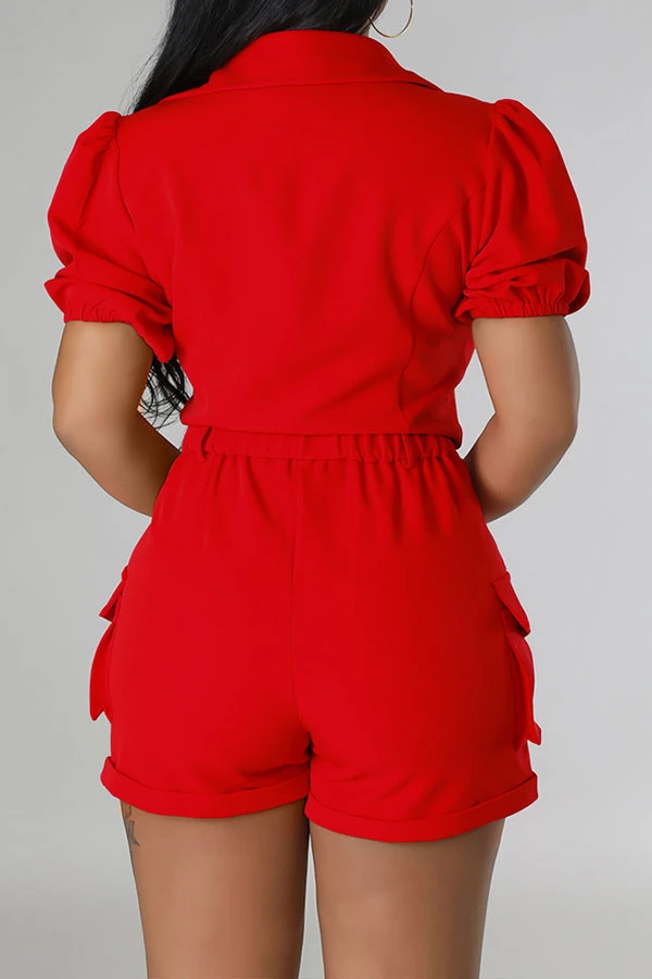 Solid Color Feminine Patch Pocket Pant Suit 4 Solid Color Feminine Patch Pocket Pant Suit - Image 4