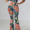 Tribal Print Feminine Micro Flared Jumpsuit
