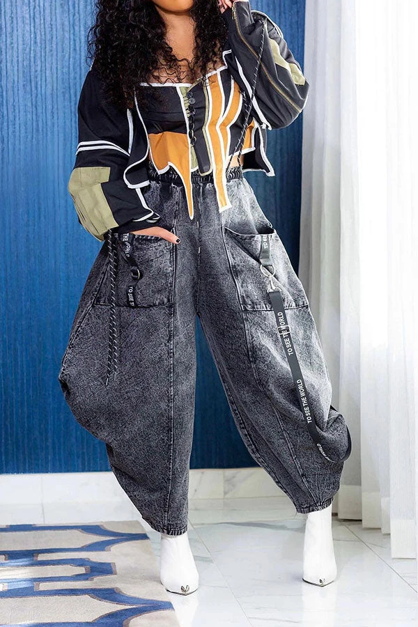 Ribbons Decor Pocket Dramatic Jeans 1 Ribbons Decor Pocket Dramatic Jeans