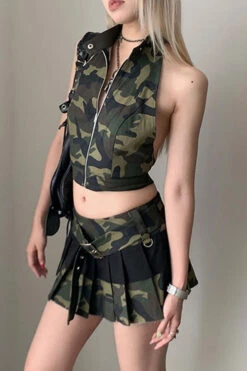 Camouflage Urban Patch Pocket Irregular Dress Suit -Clothing Outlet Store C23052271 CF 3