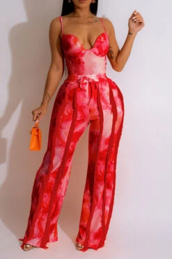 Tie Dye Rocking Tassel Pant Suit