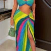Rainbow Flattering High Split Dress Suit