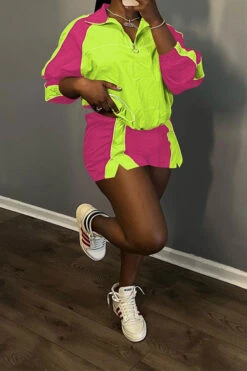 Color Block Sporty Drawstring Pant Suit 24 Color Block Sporty Drawstring Pant Suit -Clothing Outlet Store C23061275 GR 1