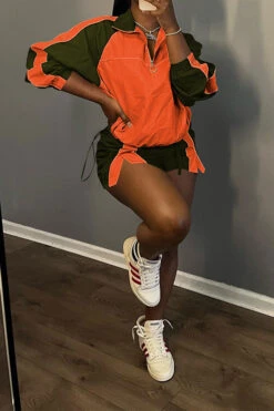 Color Block Sporty Drawstring Pant Suit 19 Color Block Sporty Drawstring Pant Suit -Clothing Outlet Store C23061275 OR 2