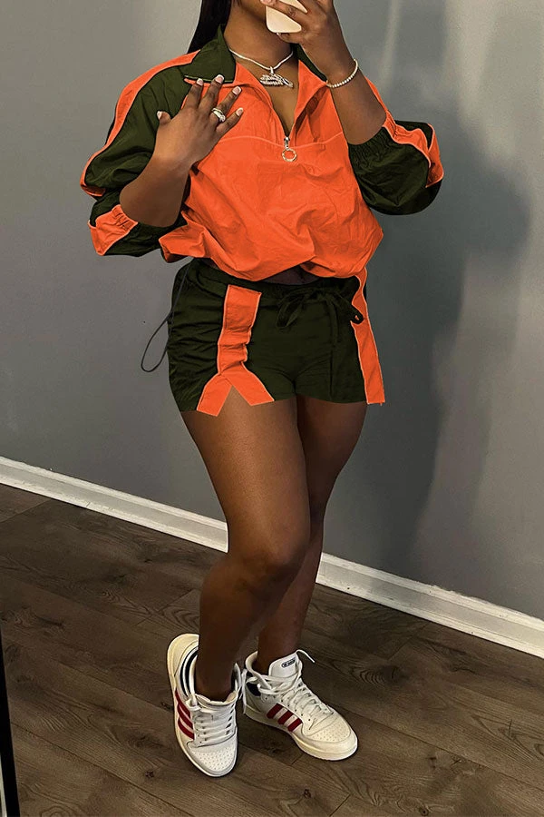 Color Block Sporty Drawstring Pant Suit 6 Color Block Sporty Drawstring Pant Suit - Image 6